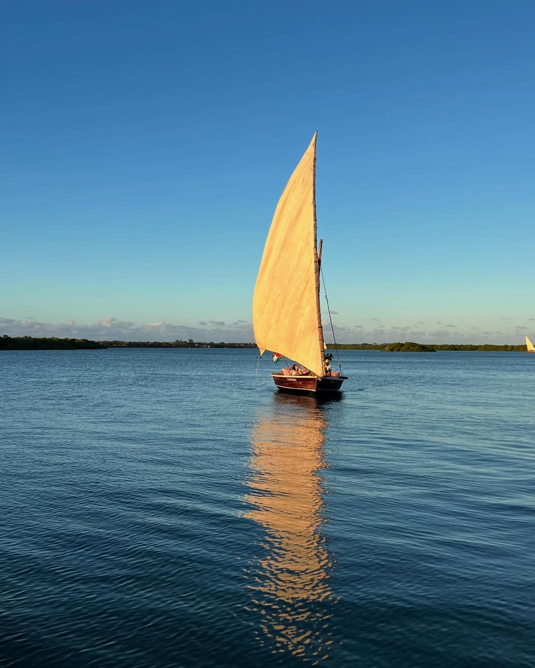 A traditional dhow catching the evening light