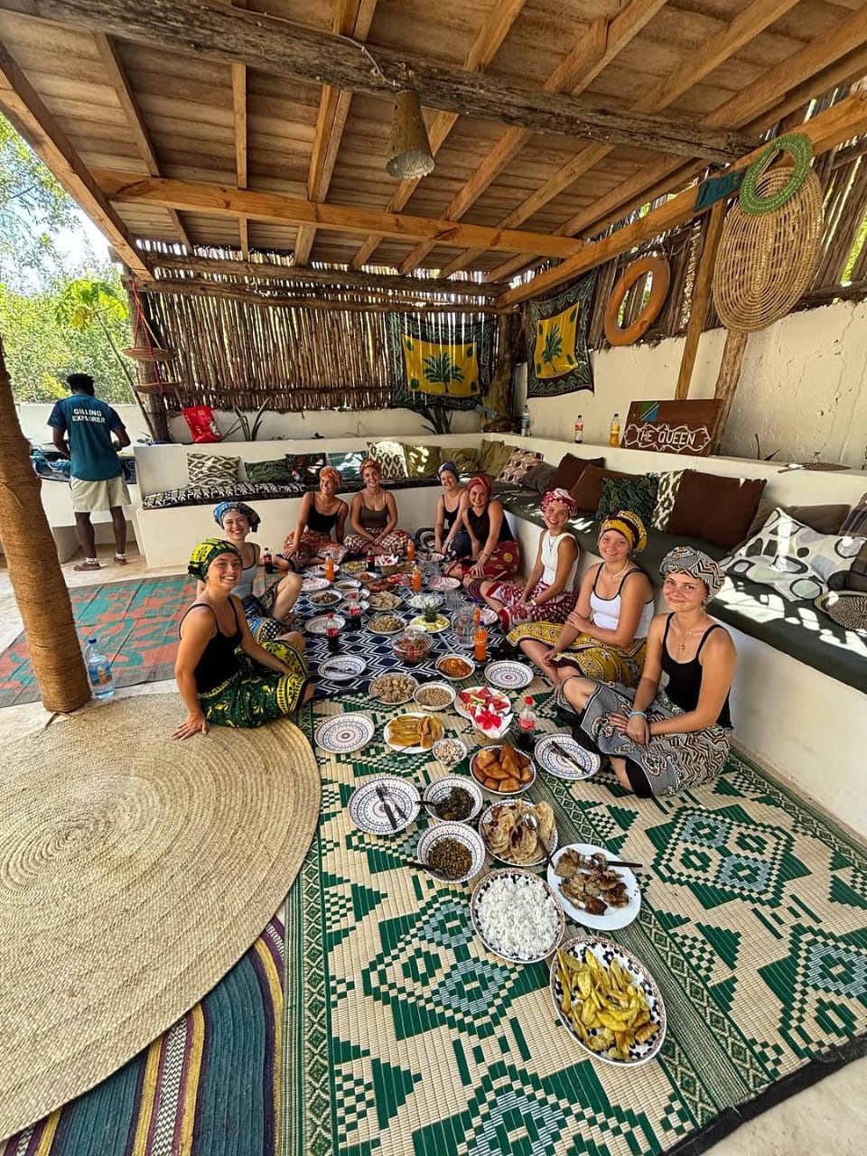 A shared Swahili meal prepared during a Zanzibar cooking class